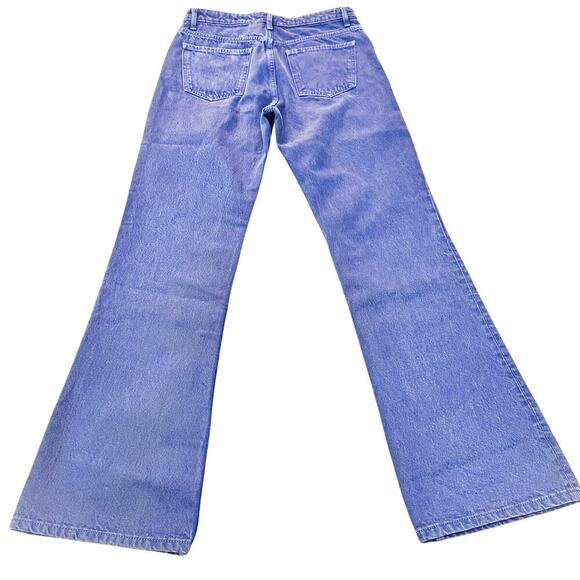 Zara High Rise Wide Leg Dyed Blue Denim Jeans Zip Fly NWOT SIze 6 - Picture 3 of 7